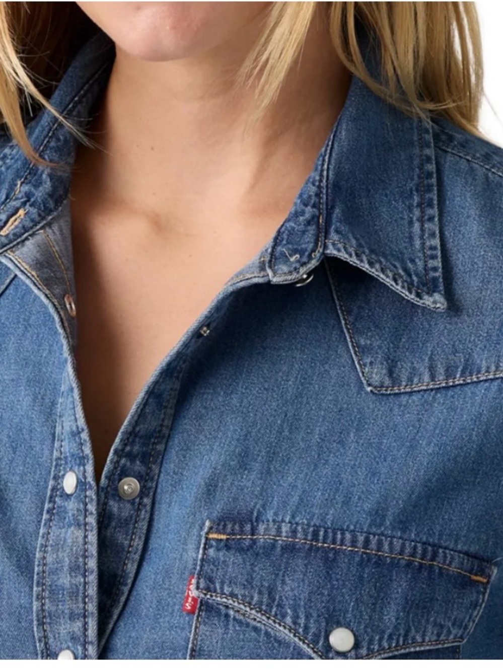 Levi's blue western Classic Indigo Denim Shirt 3X - Picture 3 of 14